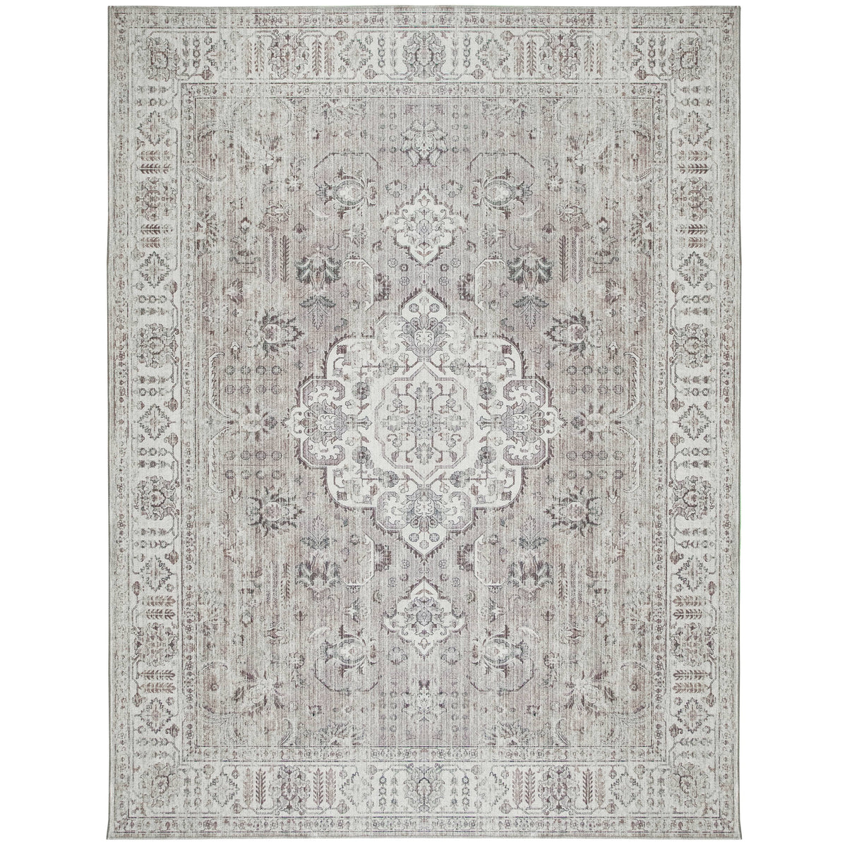 ReaLife Persian Area Rug - Machine Washable-Stain Resistant - Recycled fibers - Living Room Dining Room - Ava Beige-Ivory - 5x7 ft